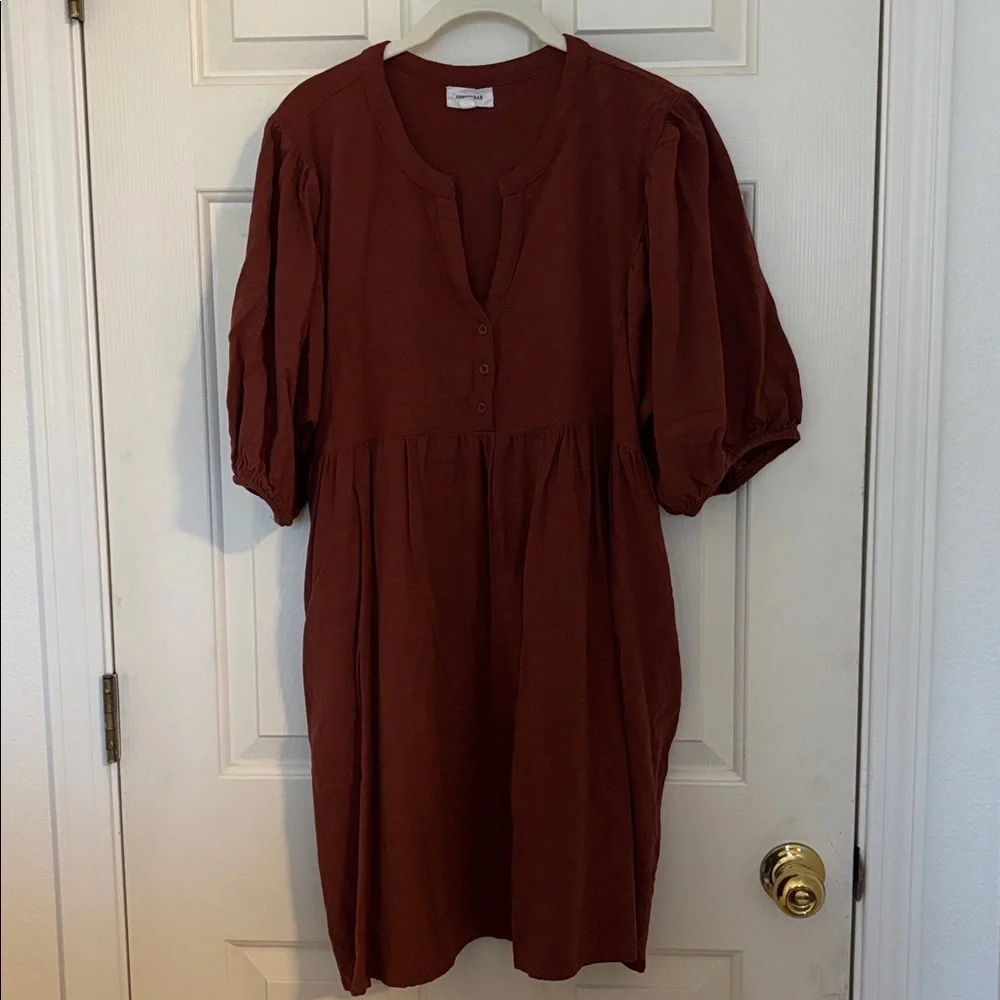 Ruse Button Up Split Neck Maternity Dress